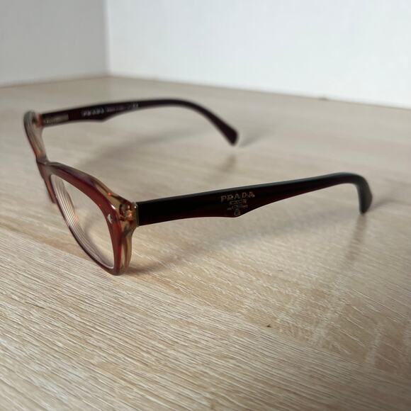 Prada VPR16N CAF-1O1 Eyeglasses Red Frames 53-18-135 Italy - Picture 3 of 8